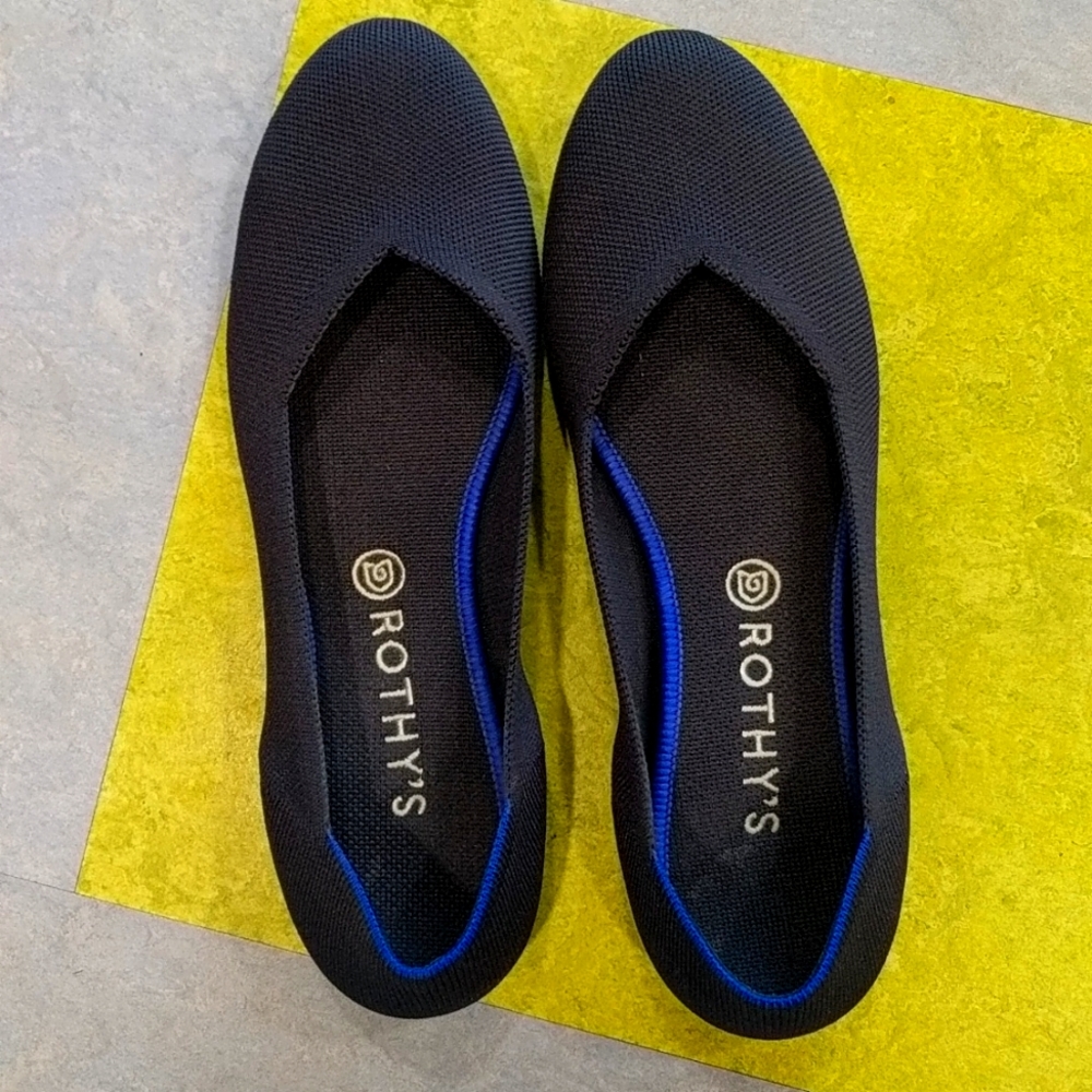 Rothy's The Flat Rounded Toe Navy Blue Ballet Flat